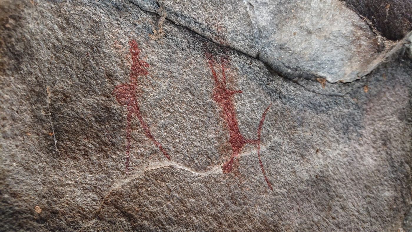 San rock art: two red figures